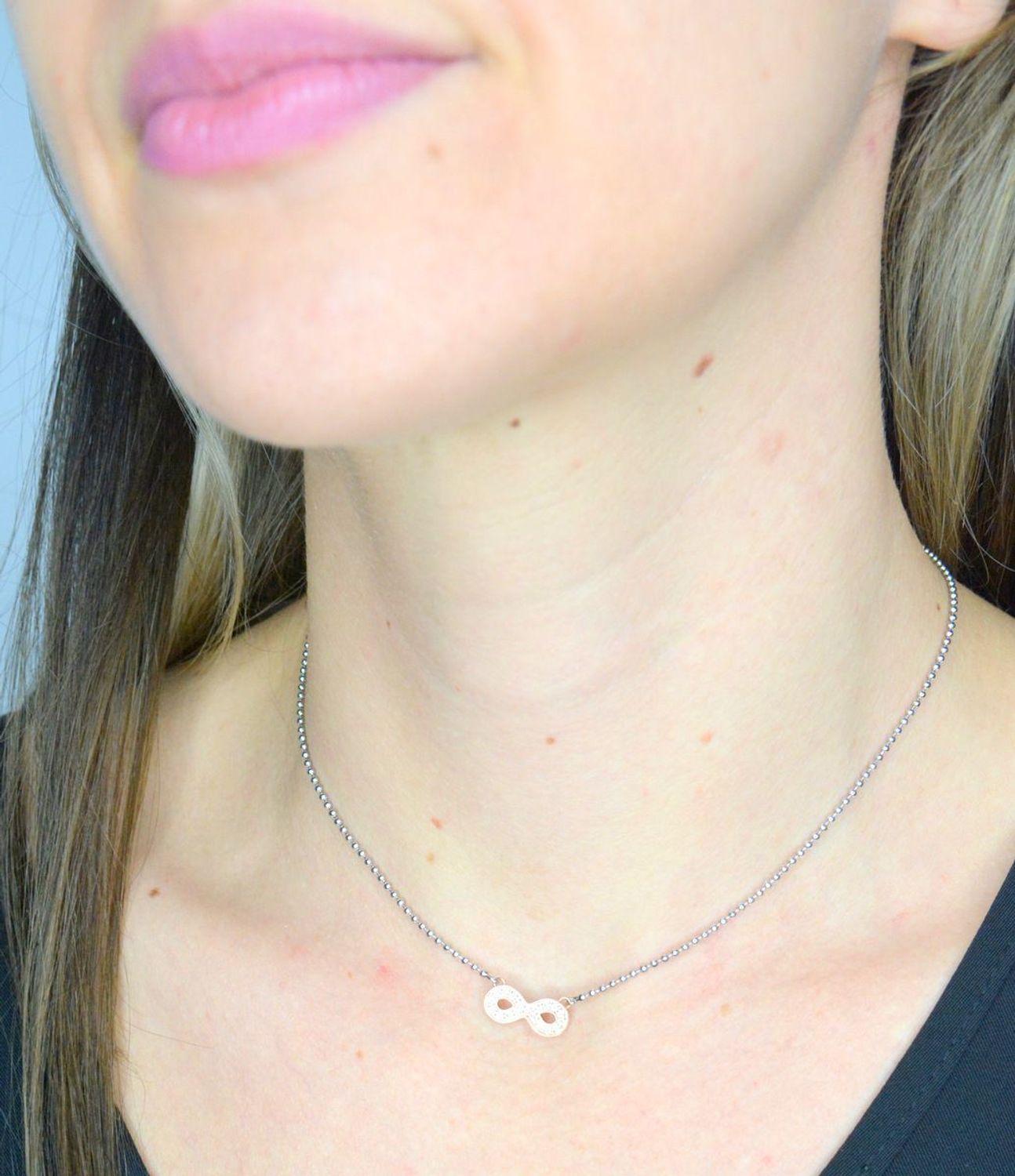 Naszyjnik stalowy Nomination Italy Soffio d'amore różowe złoto Znak Nieskończoności 134004 024.png